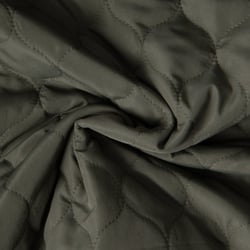 Tissu Doudoune matelassé Garance   sur fond Vert kaki foncé