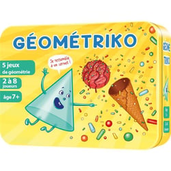 Géométriko - Asmodee - 4 jeux de géométrie - Quizz, rami, 7 familles ou pendu - Dès 7 ans