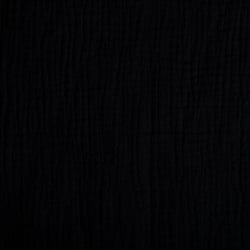 Tissu Double gaze de coton uni Noir