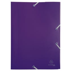 Chemise à élastique 3 rabats Polypropylène 4/10e Opaque Eco - A4 - Violet - x 30 - Exacompta
