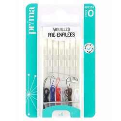 Prima Mercerie | Aiguilles à coudre | Aiguilles pré-enfilées | lot de 6 aiguilles