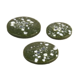Lot de 3 boutons rond plastique recyclé 2 trous vert kaki