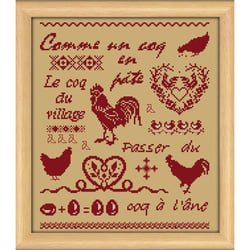 LUC - Kit Point Compté Marquoir Coq et Poules