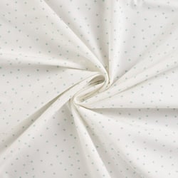 Tissu Coton imprimé Petits coeurs bleus sur fond Blanc