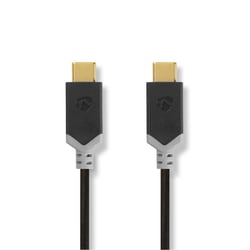 Nedis Câble de Charge et de Données 3.2 Gen 1 USB-C Mâle vers USB-C Mâle 60W 5 Gbps 2m Noir / Or