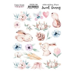 Planche de stickers couleur embelissement Fabrika Decoru SWEET BUNNY 196