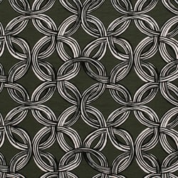 Tissu Crêpe de Viscose Circles abstraits sur fond Vert foncé