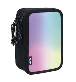 Plumier à 3 compartiments avec contenu Sunset, noir