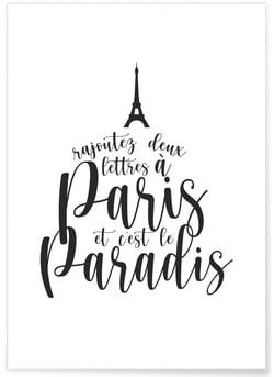 Affiche 'Paris c'est le paradis' | A3 : 29,7x42cm