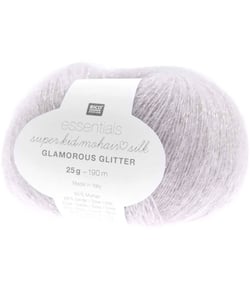 Fil à Tricoter ESSENTIALS SUPER KID MOHAIR LOVES SILK GLAMOROUS GLITTER: Luxe, Douceur et Créativité - 25gr - Rico Design 04 Lilas