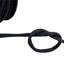 Bobine 25m cordon tresse métallisé bleu marine/argent 6mm