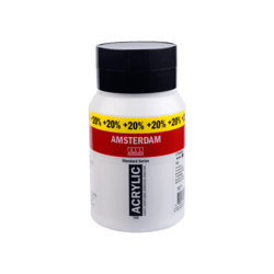Peinture Acrylique - Blanc de titane - 105 - Amsterdam - Pot de 500ml + 100ml offert