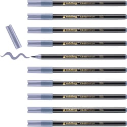 Lot de 10 feutres pointe pinceau - EDDING - Gris argent - 1-3 mm