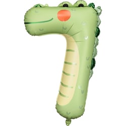 Ballon Aluminium Hélium Animaux Chiffre 7 - Crocodile