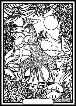 Tableau velours a colorier Girafes Sericolor