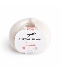 Pelote à tricoter laine et mohair CANTATE - Cheval blanc 011 Blanc