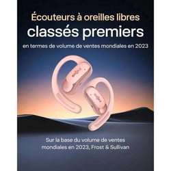 Ecouteurs sans fil Bluetooth 5.2 - SHOKZ OpenFit Air - Rose