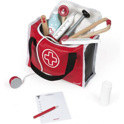 La mallette de docteur 10 accessoires - janod - j06513 - jeu d'imitation