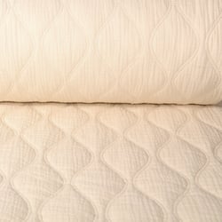 Tissu Double gaze Matelassée réversible uni Ecru