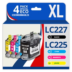 Pack 4 cartouche compatible BROTHER LC227XL LC225XL - 123CONSOMMABLES