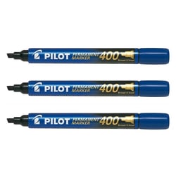 Lot de 3 marqueurs permanents - PILOT - Pointe biseau large - Bleu - SCA 400
