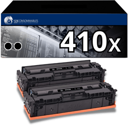 410X - Pack 2 toners HP 410X compatibles Color LaserJet Pro M477fdw M452dw - 123CONSOMMABLES