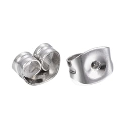 30 Fermoirs boucles d'oreilles argentés ACIER INOXYDABLE 304 forme Papillon - Poussoirs embouts