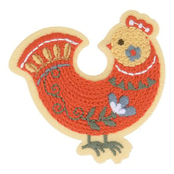 Ecusson thermocollant jardin nordique poule 5,5cm x 5cm