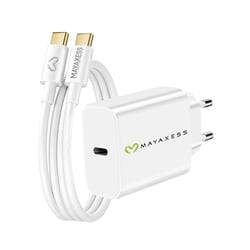 Mayaxess Chargeur Secteur pour Galaxy Z Fold 5 20W + Câble USB-C 1m Blanc