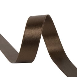 Bobine 25m ruban satin double face Marron Foncé fabriqué en France