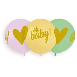 3 Ballons Oh Baby Ø48cm