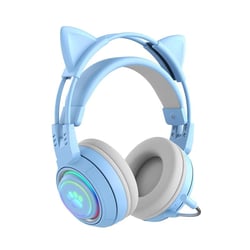Casque Audio Stéréo Bluetooth Sans Fil Oreilles De Chat Avec Micro Détachable