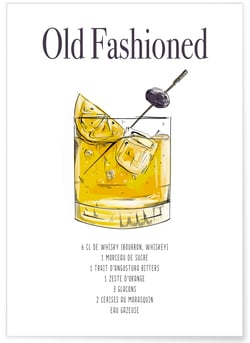 Affiche Cocktail Old Fashioned | A3 : 29,7x42cm