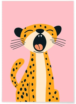 Affiche Guépard qui baille 2 | A3 : 29,7x42cm