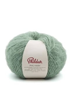 Phil Hairy – Pelote fil poilu duveteux Phildar 100 g Sauge