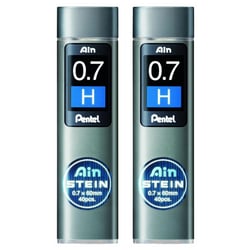 Lot de 2 étuis de 40 mines graphite PENTEL AIN STEIN C277 - 0,7 mm - Dureté H