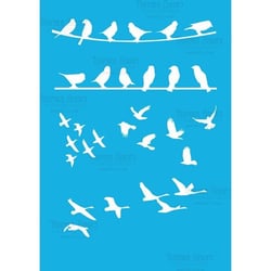 Pochoir plastique souple réutilisable 18,5 x 14,5 cm Fabrika Decoru OISEAU 092