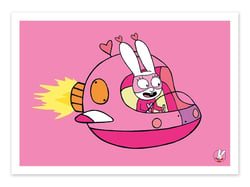 Affiche 50 x 70 cm -  Super Rabbit Girl - Simon Super Rabbit