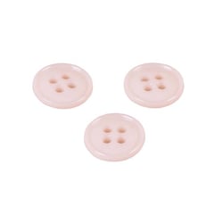 Bouton 4 trous nylon recylé rose layette 11mm