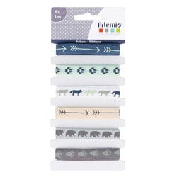 6 rubans bleus 1 m x 1 cm - Woodland