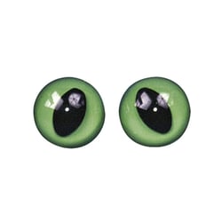 Yeux des chats, vert/noir12 mm à  coudre, 6 pces