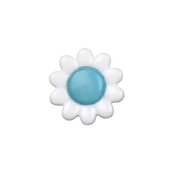 Bouton marguerite 15mm bleu ciel