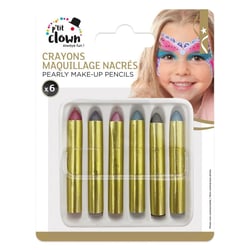 Crayons maquillage - crayons gras nacrés, lot de 6