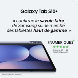 Tablette Samsung Galaxy Tab S10+ stockage 256 Go 13 mpx RAM 12 Go 12.4 poucecs gris