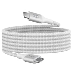 Belkin Câble USB-C 240W pour MacBook et PC Série BoostCharge Nylon Tressé 2m Blanc
