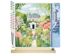 Peinture par Numéro Figured'Art - Jardin de la Propriété - Kit de Loisir Créatif DIY Numéro d'Art Complet - 40x50cm toile roulée + châssis en bois à monter