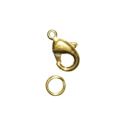 Fermoir carabinier avec anneau, doré, 13mm, 1 pce