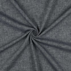 Tissu Coton Lin Chevrons Blanc sur fond Gris anthracite