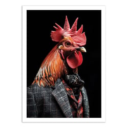 Affiche 30x40 cm - Rooster Wild Suits - Philippe Hugonnard