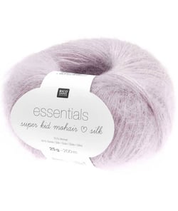 Fil à tricoter Essentials Super Kid Mohair Loves Silk 25 gr - Rico Design 057 Violet LIlas pâle